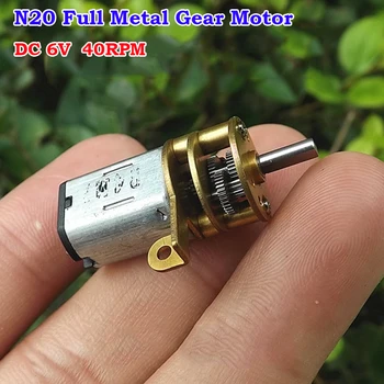 

Mini N20 Full Metal Gear Motor DC 3V-6V 20RPM-40RPM Micro Reduction Gearbox Speed Reducer DIY Robot Smart Car Electric Lock