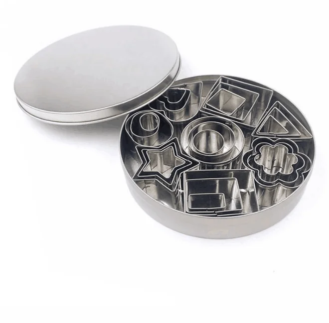 24pcs Stainless Steel Mini Geometric Shaped Cookie Fondant Cake Mold Cutter Pastry Tool Mould Baking Decorating | Дом и сад