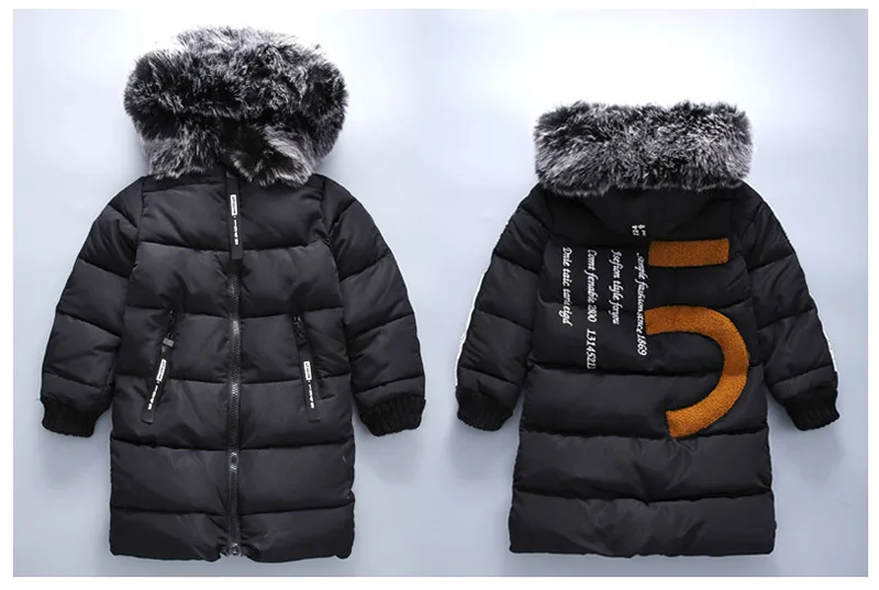 2018 Faux Fur Hood Jacket for Girls Children Snow Wear Parka Thick Cotton-Padded Winter Jacket for Children Christma Winter Coat (2)