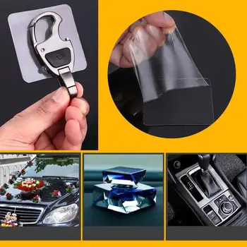 

1pc Powerful Double-sided Transparent Adhesive Nail Sticker Removable Glue Powerful Unmarked Car Hook Magic Pad Car Magic Stick