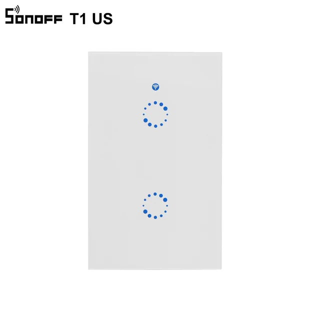 Sonoff T1 US Smart Wifi Wall Light Switch 1 2 3 Gang Touch/WiFi/315 RF/APP Remote Smart Home Wall Touch Switch Works with Alexa