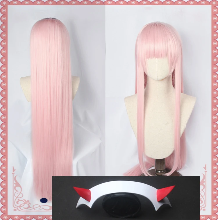 Парик DARLING in the FRANXX 02 Zero два парика 100 см Длинные розовые термостойкие