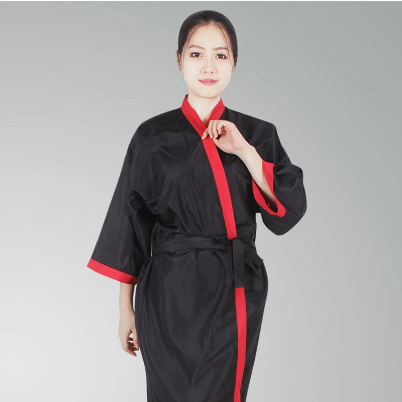 Waterproof Salon Client Gown Hairdressing Gowns Kimono Style- Long