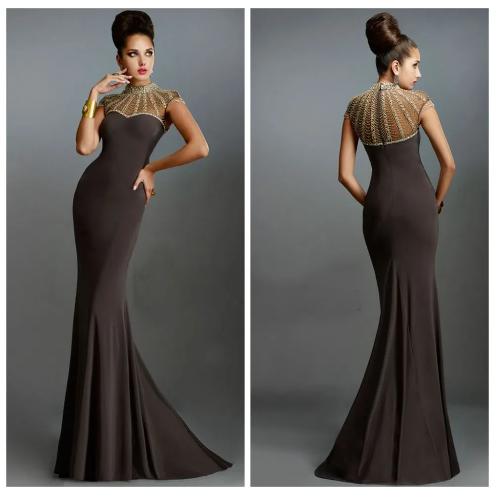 brown evening gown