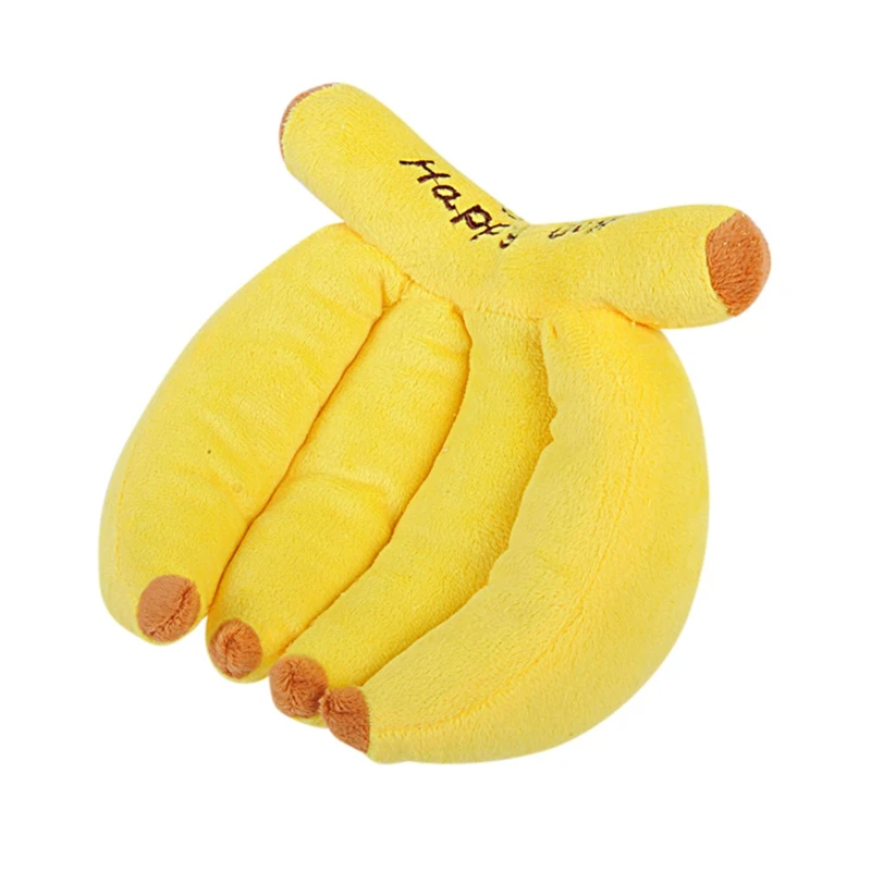 

Pet Plush Dog Toys Yellow Banana Shaped Doll Puppy Cats Squeaky Training Toy For Teeth Cleaning Molar