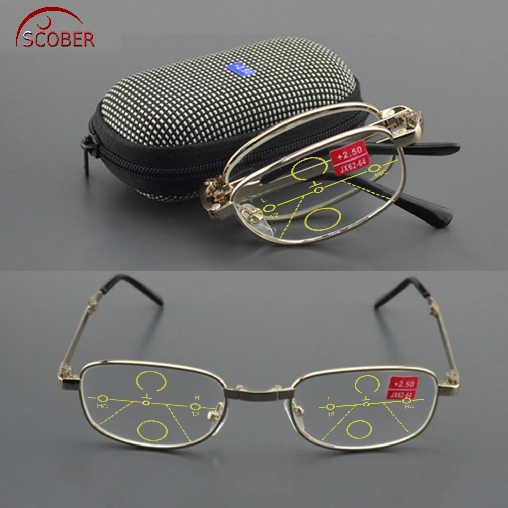 

Leesbril = Scober Progressive Multifocal Reading Glasses Foldable Frame With Portable Case See Near And Far Top 0 Add +1 To +4