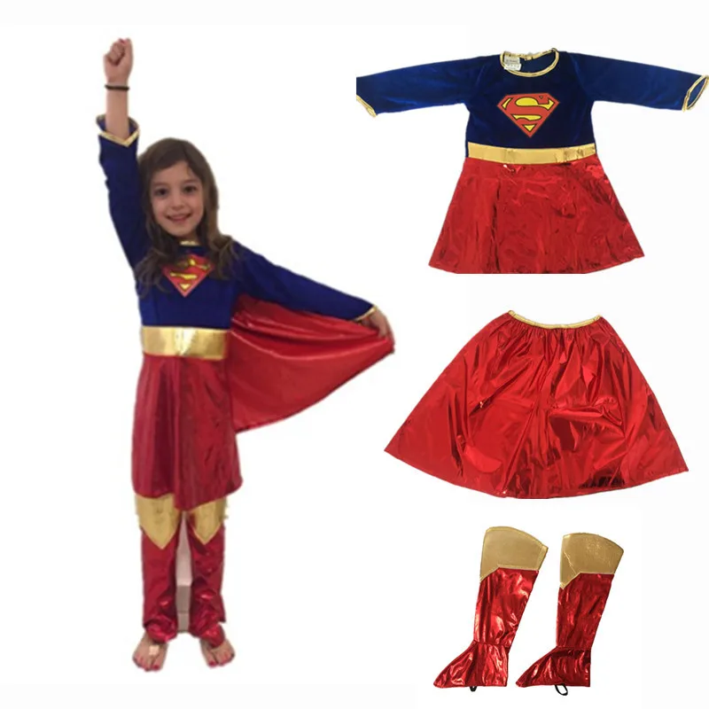 Cosplay&ware Adult Kids Superhero Cosplay Costumes Super Girls Dress Shoe Covers Suit Superwoman Woman Hero Halloween Clothes -Zentai shop online