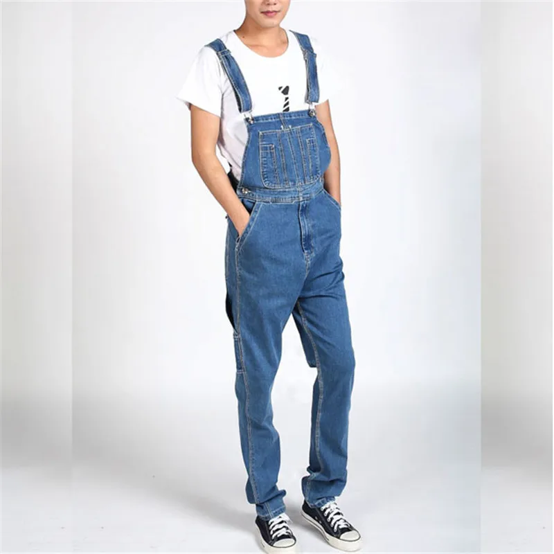 Мужской джинсовый комбинезон с карманами размеры 28 46|jeans plus|denim bib overallsbib overalls |