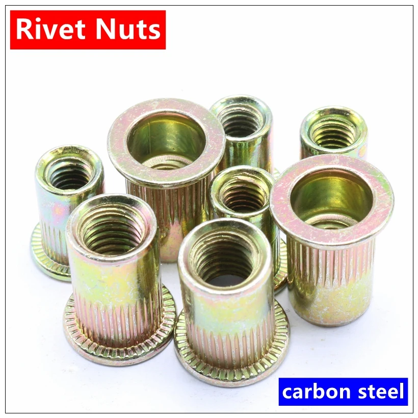 MXITA carbon steel Rivet Nuts M3 M4 M5 M6 M8 M10 M12 Flat Head Rivet Nuts Set Nuts Insert Reveting Multi Size Collocation цена MXITA carbon steel Rivet Nuts M3 M4 M5 M6 M8 M10 M12 Flat Head Rivet Nuts Set Nuts Insert Reveting Multi Size Collocation цены онлайн