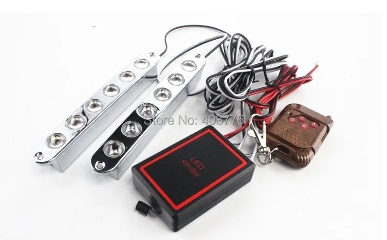 

LED DRL daytime running light  car 2x6led 12 led strobe light white/ blue/ red auto lighting flashing light free shipping