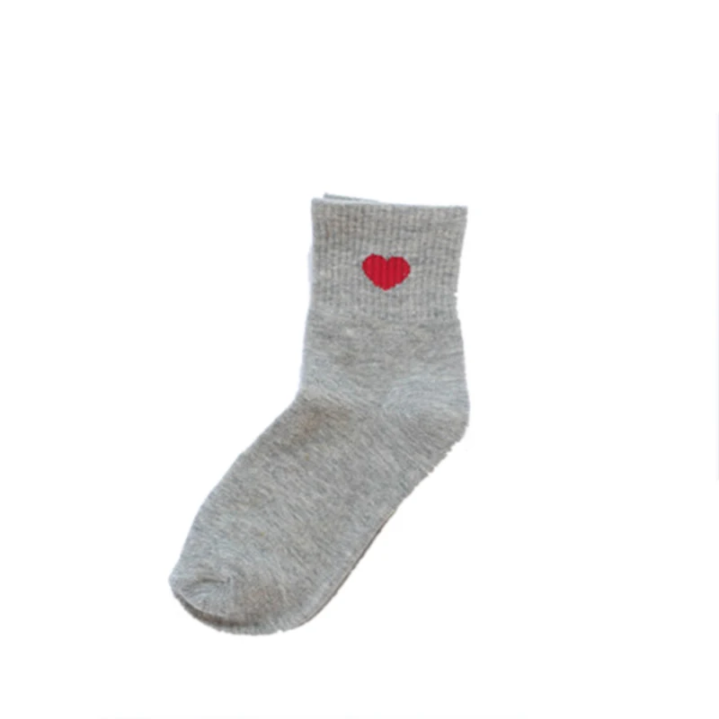 Забавные хлопковые милые теплые женские носки с сердечками, чулочно-носочные изделия, милые весенне-зимние женские розовые носки, белые
