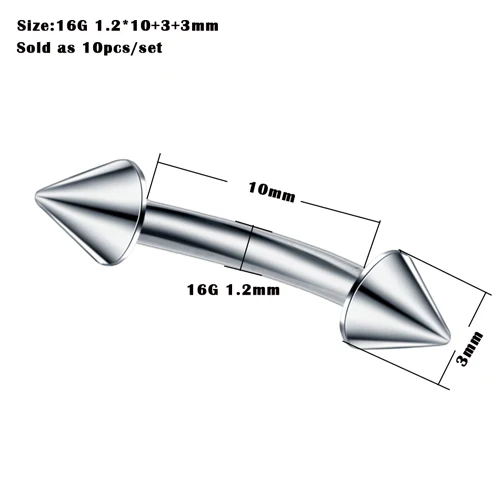10 шт./компл. сталь козелка пирсинг спирали Нос Кольца для пирсинга перегородки носа пирсинг промышленного пирсинг штангой пирсинг ювелирные изделия для пирсинга - Окраска металла: Style 13