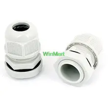 2 шт. белый пластик PG16 водонепроницаемый кабель Разъемы