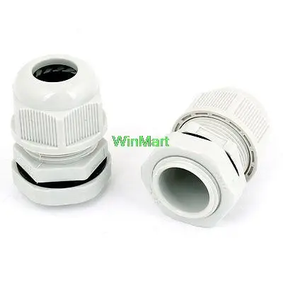

2Pieces White Plastic PG16 Waterproof Cable Connectors