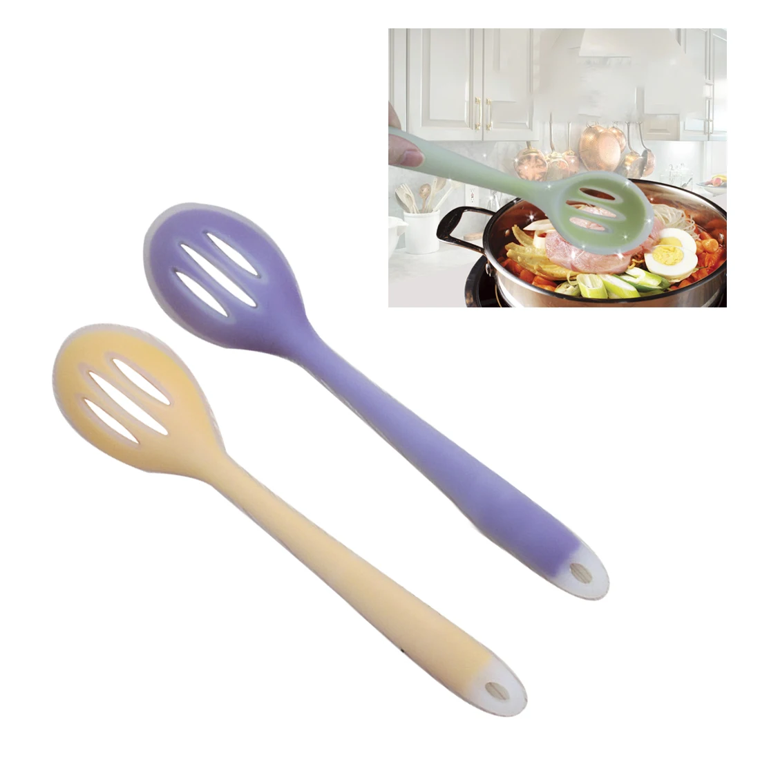 Полезная кухонная посуда из нейлона и пищевого силикона кухонные инструменты Лопатка и ложка красочные кухонные принадлежности