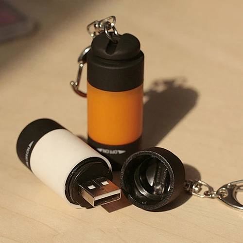 USB перезаряжаемый портативный светодиодный светильник флэш-светильник Карманный брелок мини-фонарь