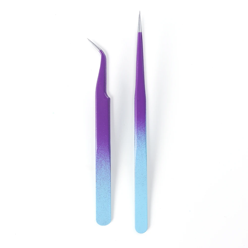 

Two-color High Precision Eyebrow Tweezers Anti-static Stainless Steel Electronic SMD-specific Tools Nail Rhinestones Clips TR759