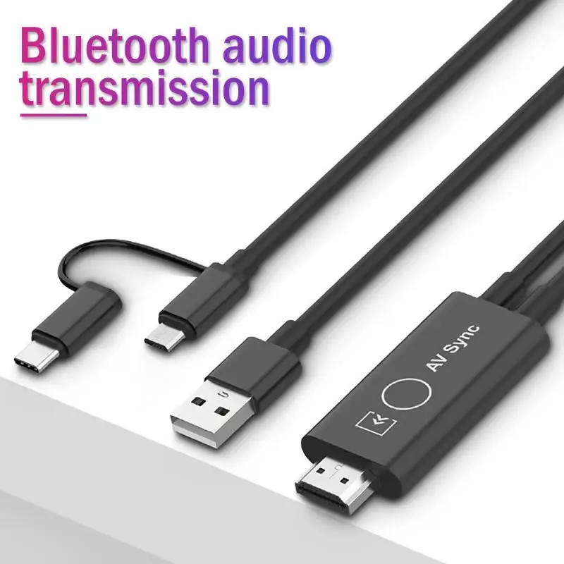 3 в 1 type-C Micro USB к адаптер HDMI HDTV конвертер кабель с подключением Bluetooth