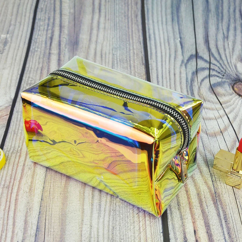 ETya Женская лазерная прозрачная косметичка сумка тоут для макияжа сумки на молнии