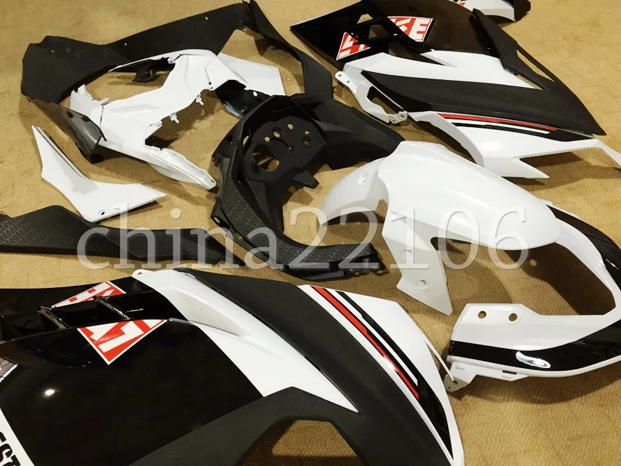 АБС кузов комплект обтекателей для Kawasaki Ninja300 EX300 2013-, 13, 14, 15, 16, 17, Обтекатели литья под давлением, черный и белый красивые