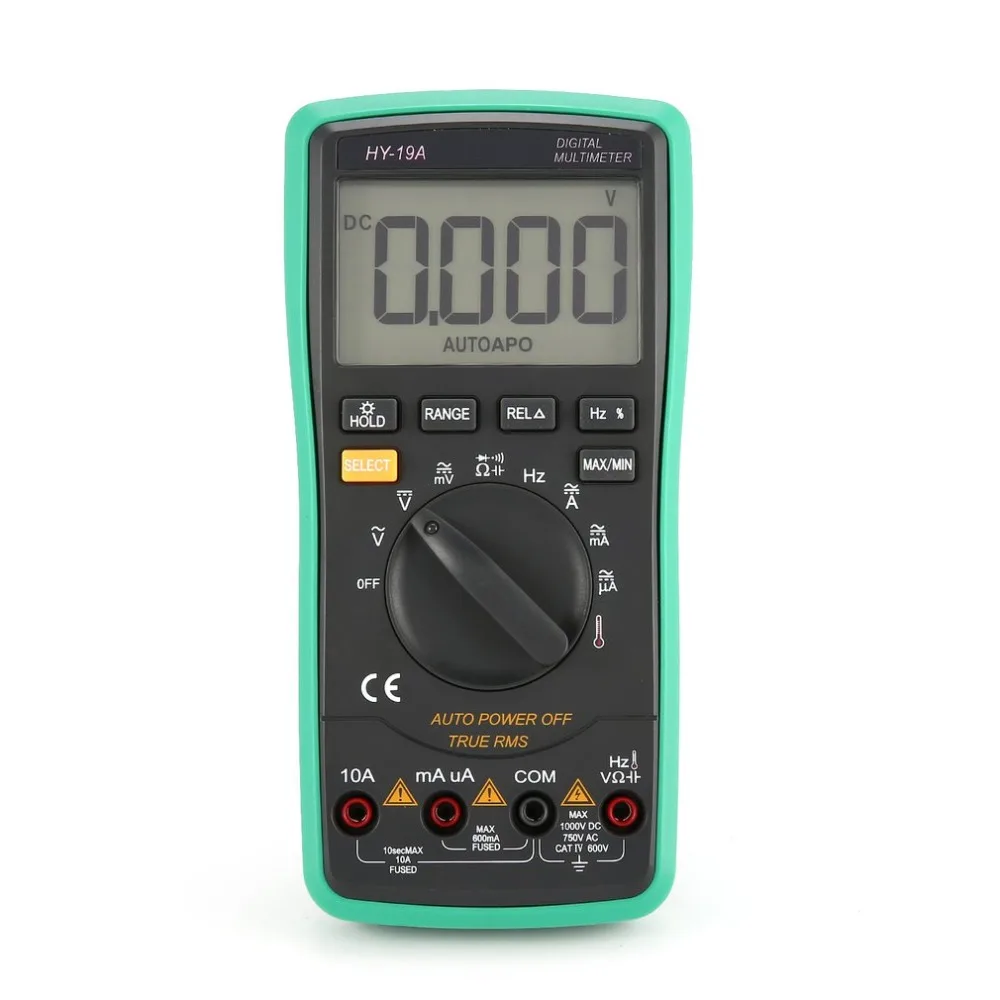 

Digital Multimeter HY-19A DC/AC Voltage Current Meter Handheld Ammeter Ohm Diode Capacitance Tester 5999 Counts Multitester