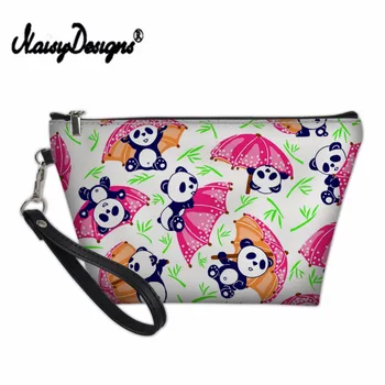 

NOISYDESIGNS Women Portable Cosmetic Case Pouch Panda Pattern Toiletry Organizer Make Up Bag Storage Waterproof Female Cute Bags