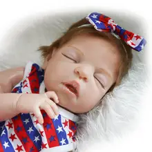Hot sale 22″/57cm Beautiful Silicone reborn baby doll lifelike Sleep doll toy kids child birthday gift free shipping