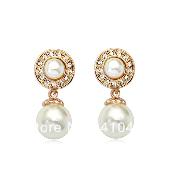 

A86477 -26.5,free shipping dangle gold pearl earrings brand