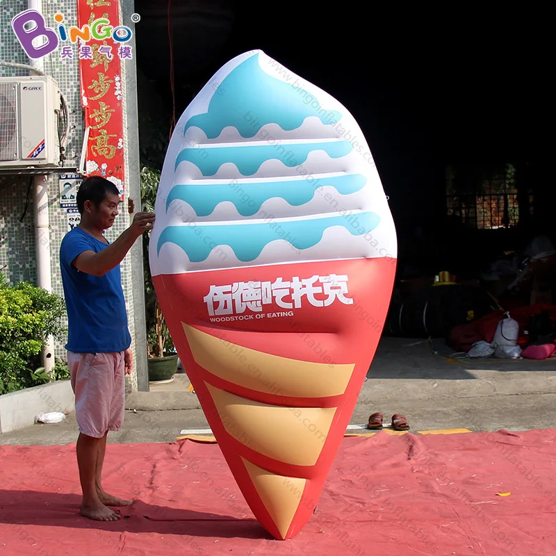 

Customized 2m tall big inflatable ice cream / high quality pvc airtight big ice cream inflatables for decoration toys