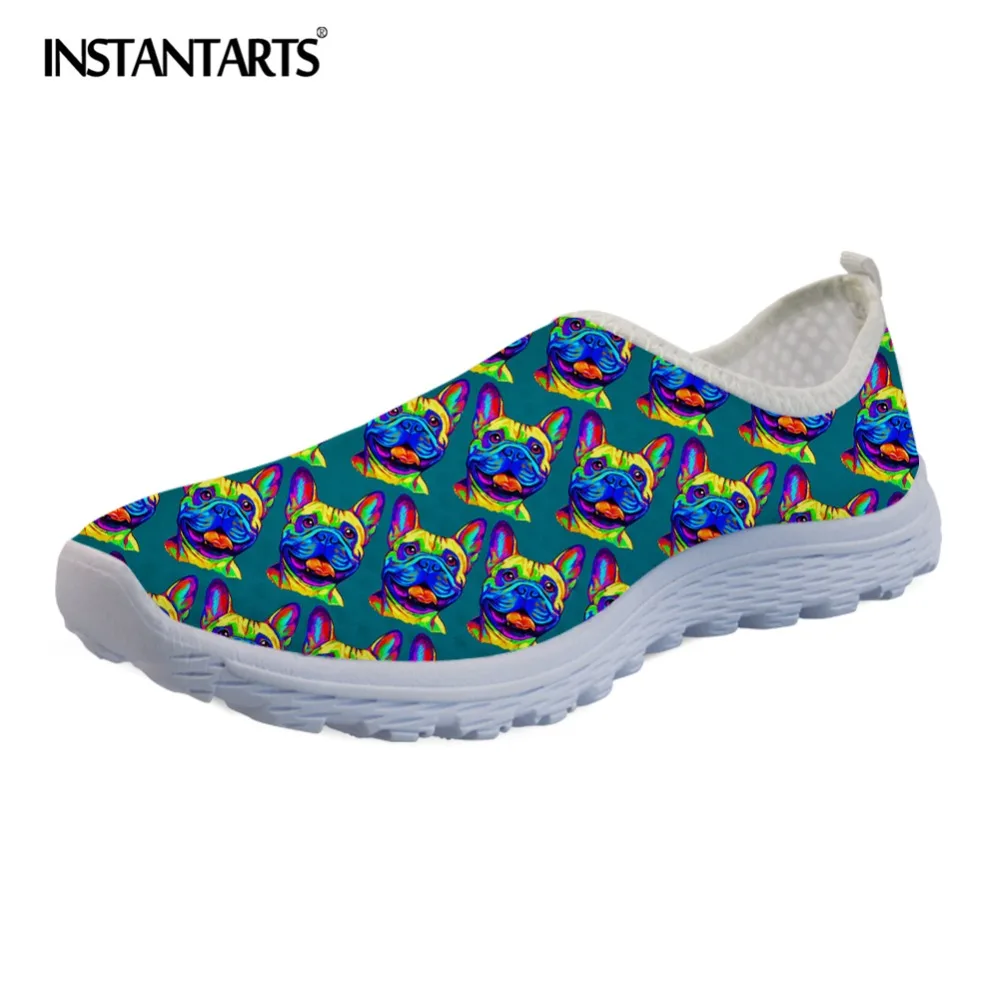 

INSTANTARTS French Bull Terrier Animal Dog Printing Girls Flats Shoes Super Light Slip On Walking Sneaker Workout Shoes Brand