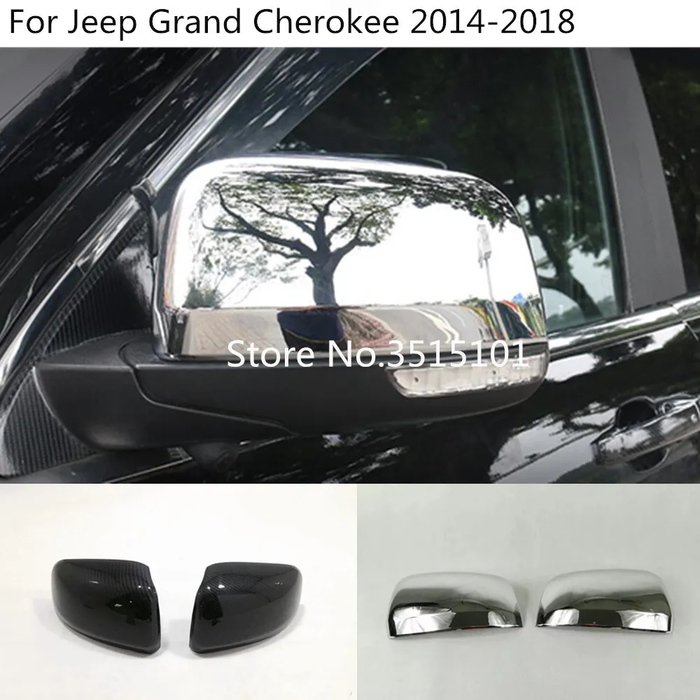 

Car body styling stick rear view Rearview Side glass Mirror trim frame 2pcs For Jeep Grand Cherokee 2014 2015 2016 2017 2018