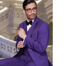 Костюм жениха под заказ костюм жениха смокинги фиолетовые Мужские костюмы для шафера блейзер(пиджак+ брюки+ галстук+ жилет