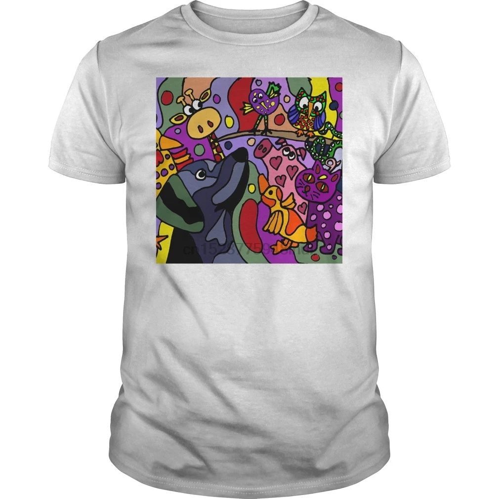 

Men Short sleeve tshirt Funky Colorful Animals Abstract Art cool Women t-shirt