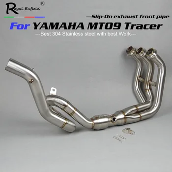 

MT09 tracer Slip-On Motorcycle Exhaust Scooter Front Pipe Full System For yamaha MT09 TRACER