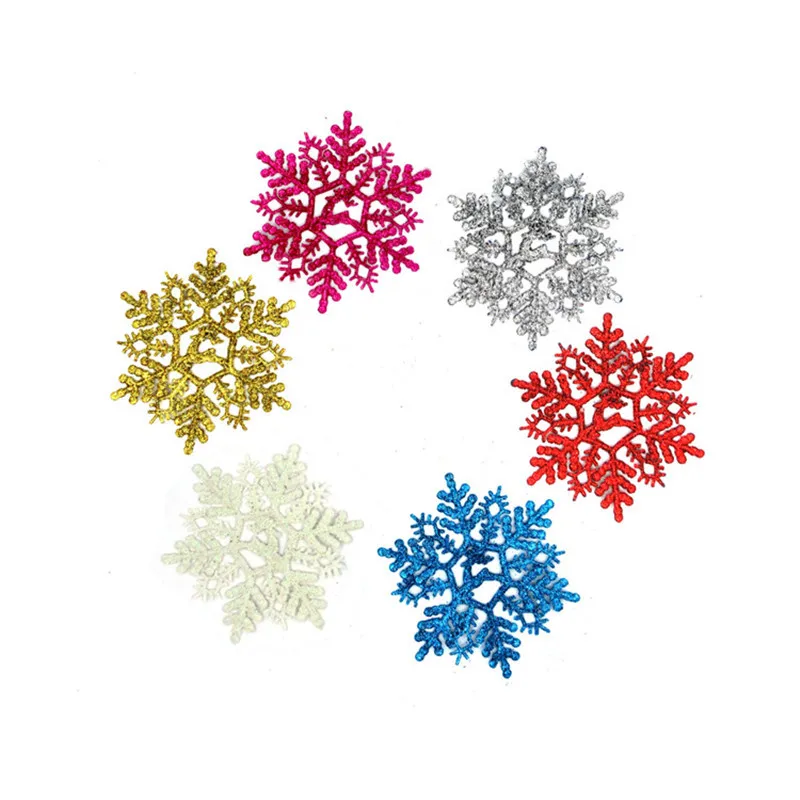 6Pcs Set 11cm Christmas Snow Powder Artificial Snowflakes Pendants Christmas Tree Ornaments