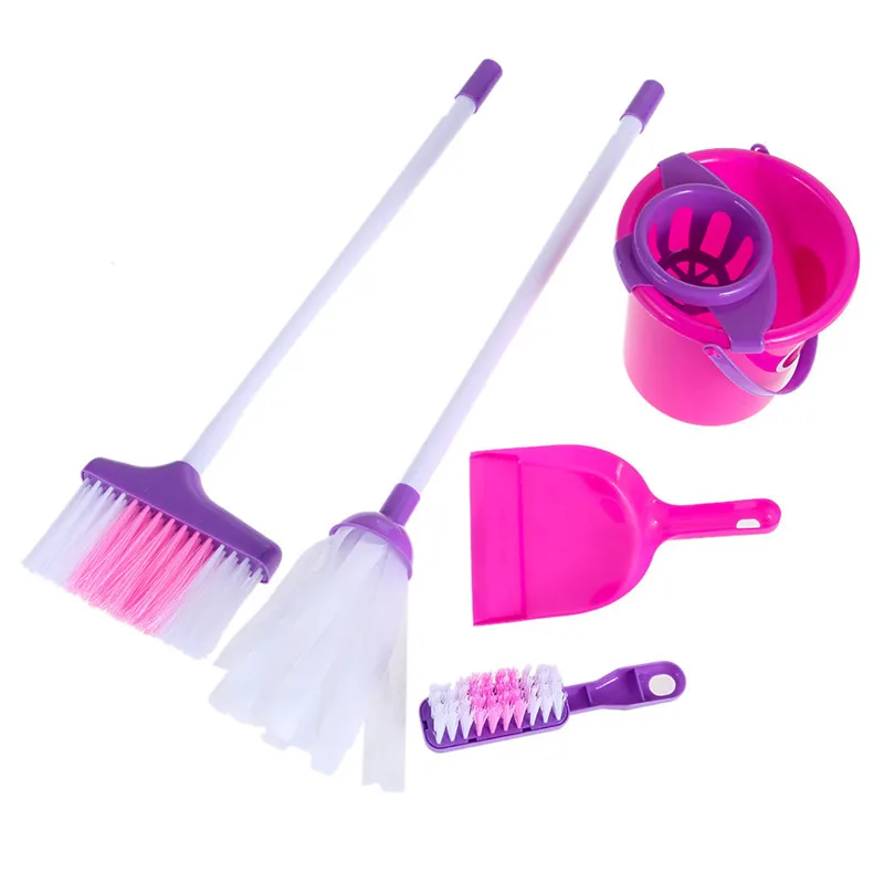 5pcs/lot Children Broom Tools Cleaning House Pretend Play Toys Kit