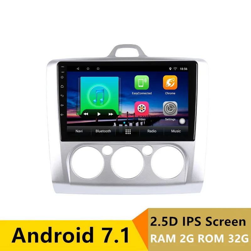 

9" 2+32G 2.5D IPS Android 7.1 Car DVD Multimedia Player GPS For Ford Focus 2 2006 2007 2008 2009-2011 radio stereo navigation