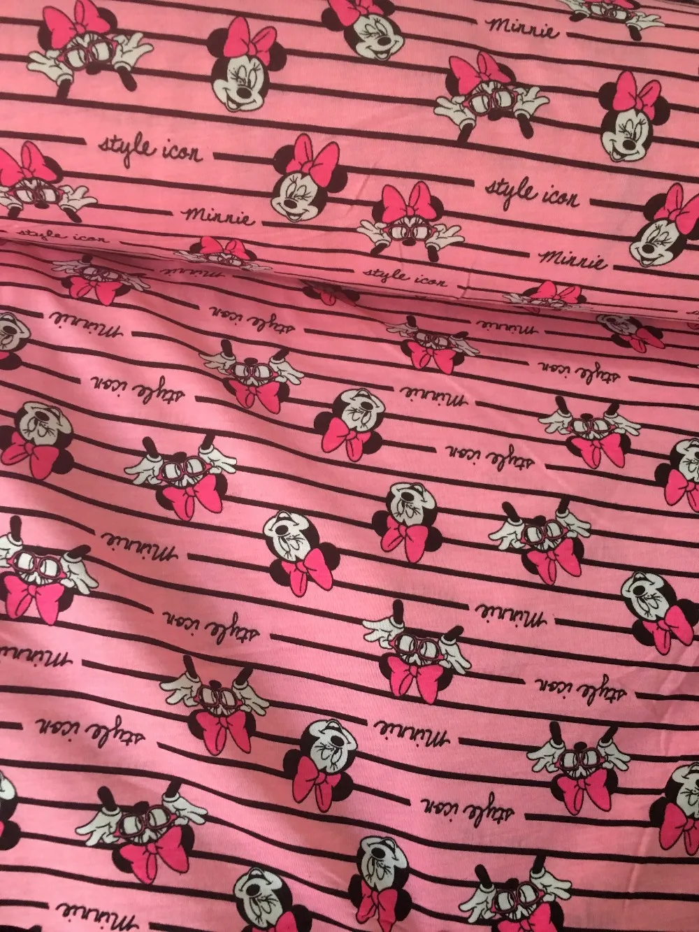 170*50 см очки Минни эластичность knittend Хлопок Ткань для шитья жира лоскутное мальчик детская ткань