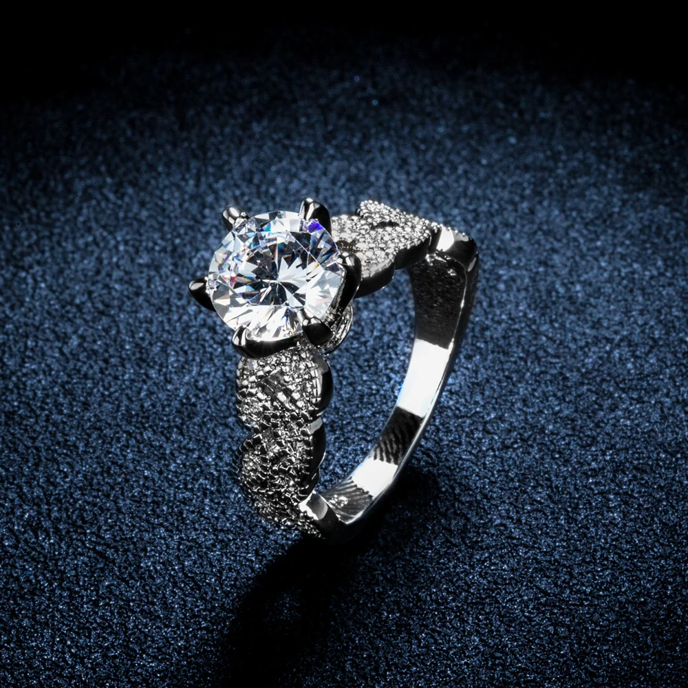 hot sale fashion aaa jewelry wedding engagement rings for women vintage white silver plated crystal leaf - Antique Wedding Rings For Sale hot sale fashion aaa jewelry wedding engagement rings for women vintage white silver plated crystal leaf - Antique Wedding Rings For Sale