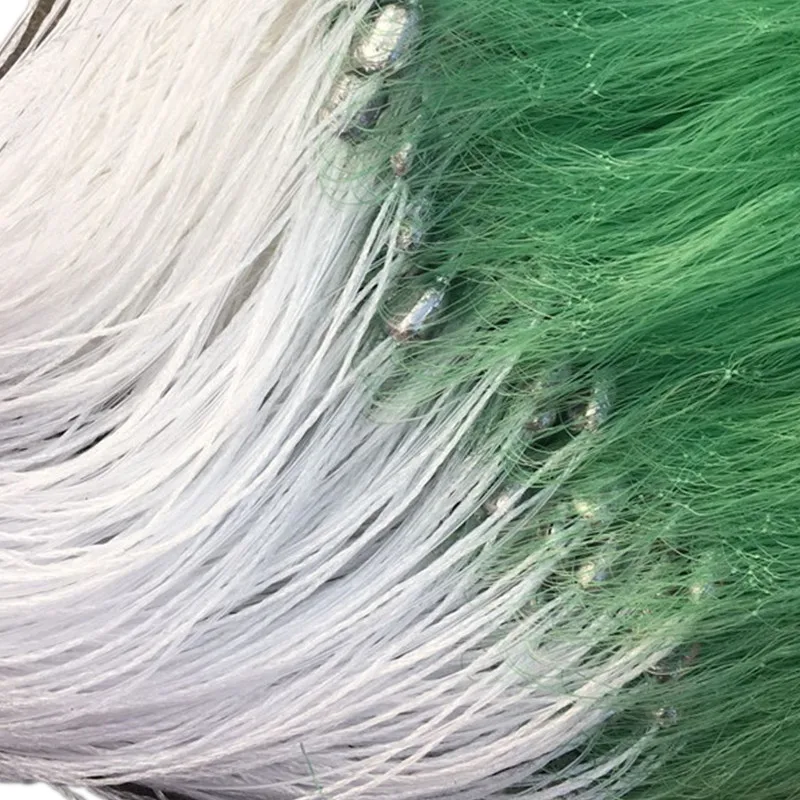 diepth1.2m-2m lenght70m-90m 3layer nets fishing net plastic buoy lead sinker fishing network fishing tool monofilament nylon net