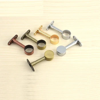 

2Pcs 25MM ROUND ADJUSTABLE TOWEL CLOSET ROD RAIL END/MIDDLE SUPPORT BRACKET HOLDER FLANGE HANGING