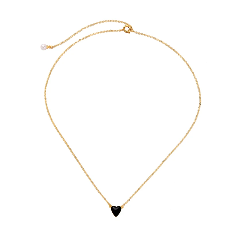 

Simple Design Necklace New Arrival Fashion Black/White/Red/Blue Enamel Necklace For Women Adjustable Date Gift Necklace Jewelry