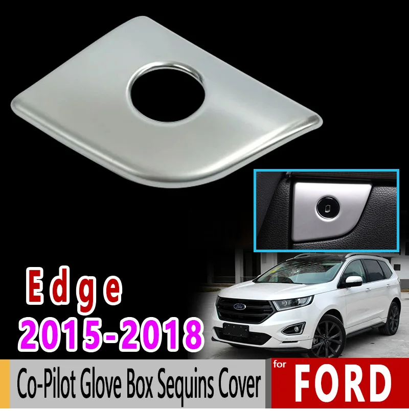 Для Ford Edge Endura Chrome пилот бардачок блестки покрывают Роскошные Высокое качество 2015 2016 2017 2018 аксессуары автомобиль стикеры