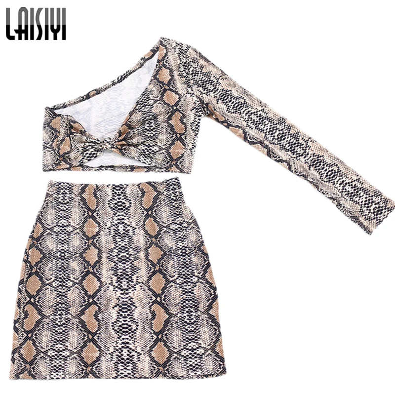 one shoulder two piece set