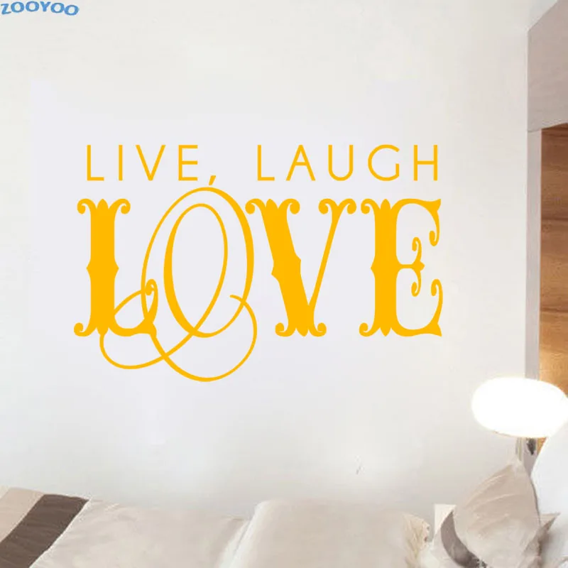 ZOOYOO Live Laugh Love Wall Sticker Home Decor Family Decals Removable Living Room Bedroom Decoration | Дом и сад