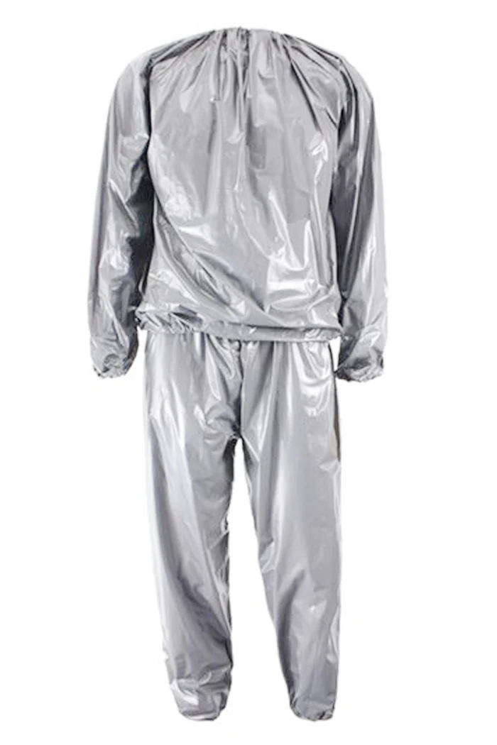 Moligh doll Heavy Duty Fitness Weight Loss Sweat Sauna Suit Exercise Gym Anti-Rip Silver XXL