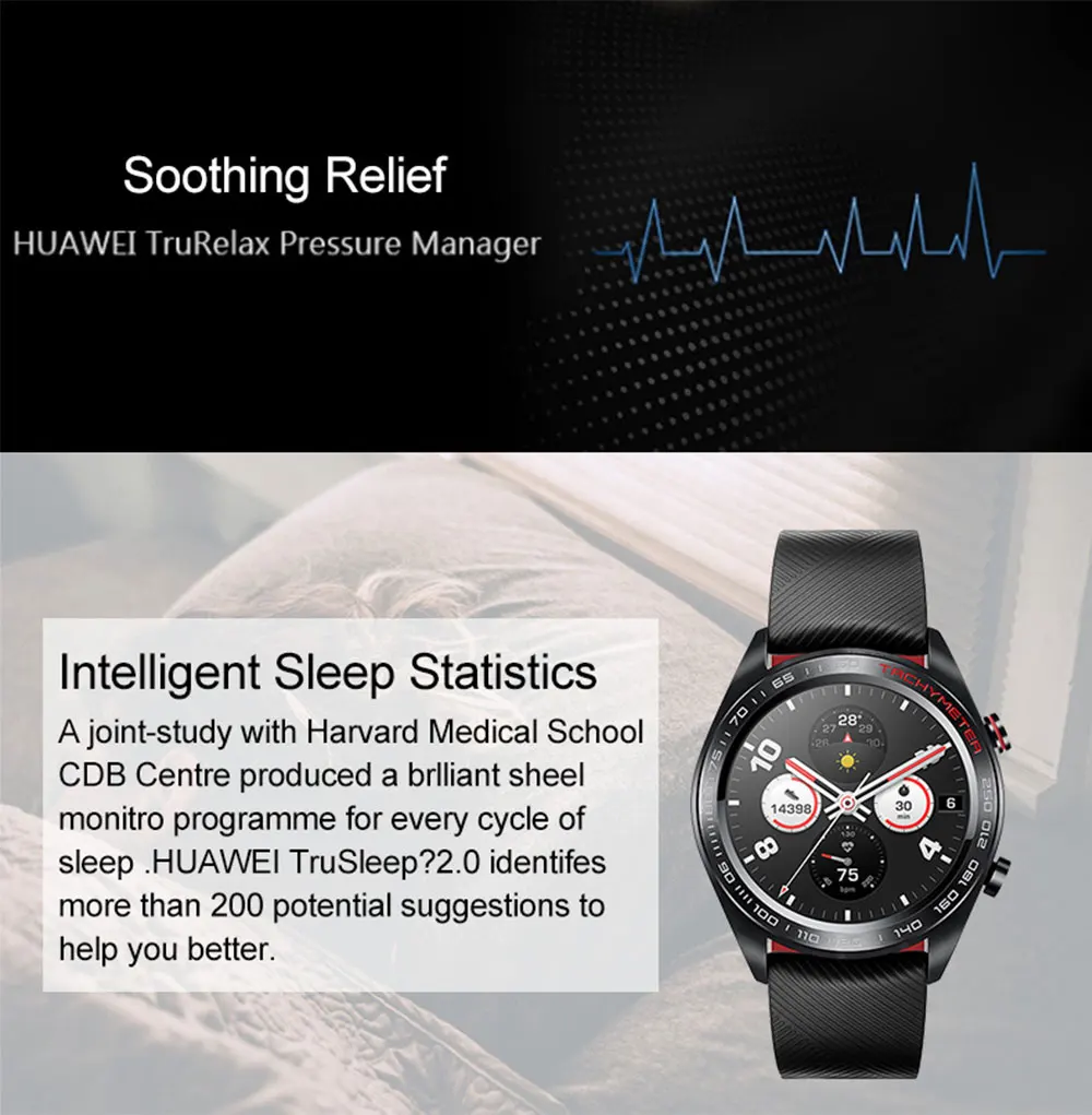 Спортивные Смарт-часы Huawei Honor Magic NFC, GPS, трекер сердечного ритма, трекер сна, сообщения 5 АТМ, водонепроницаемые часы с напоминанием 1,2 дюймов