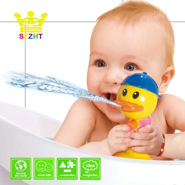 Baby Bath Toys Water Pump Duck For Kids Children Beach Bathtub Baby Bath Toys Water Pump Duck For Kids Children Beach Bathtub Bathroom Swimming Pool
