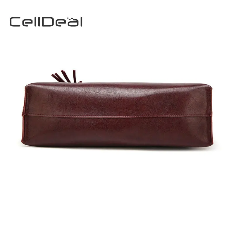 Celldeal Мода кисточкой Сумка Высокое качество PU кожаная сумка женская Для женщин