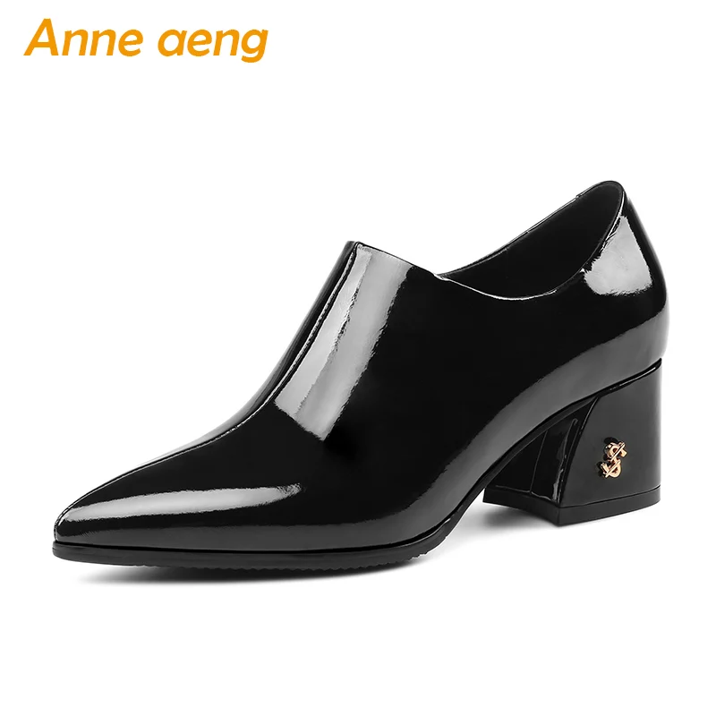 

2018 New Autumn/Spring Genuine Leather Women Pumps High Heel Pointed Toe Zip Fashion Elegant Sexy Ladies Women Shoes Black Pumps